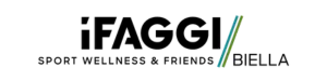 I Faggi logo with line per page Digital Portfoliogreen and blue slanted to the left and black text