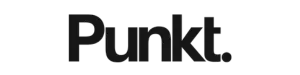 Punkt logo. in black, clean typography with end point per page Digital Portfolio