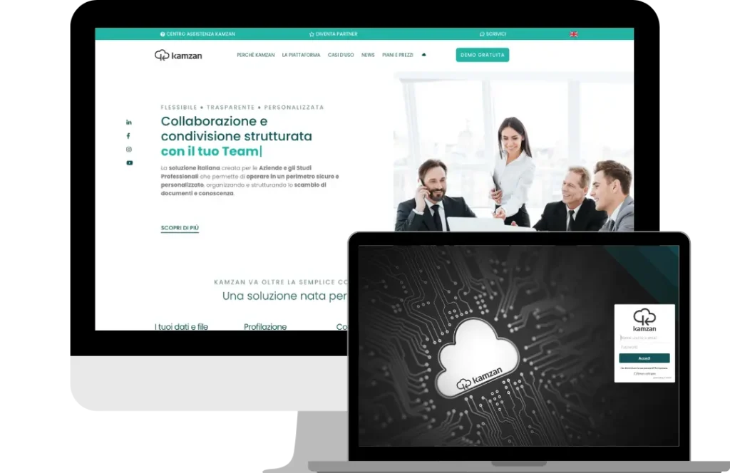 Website with reserved area for professional firms